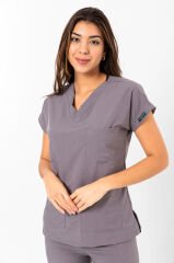 Gri Doktor Hemşire Üniforması