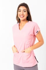 Pembe-Gri Doktor Hemşire Üniforması XS